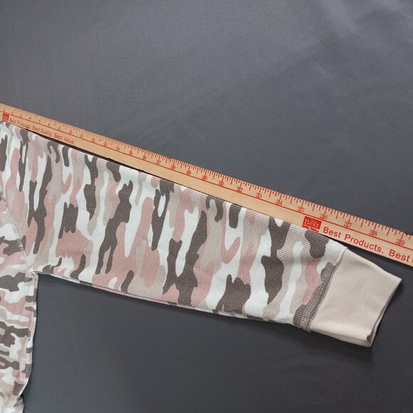 Lucky Brand Pink Camo Thermal Sweatshirt Size M - Picture 5 of 10